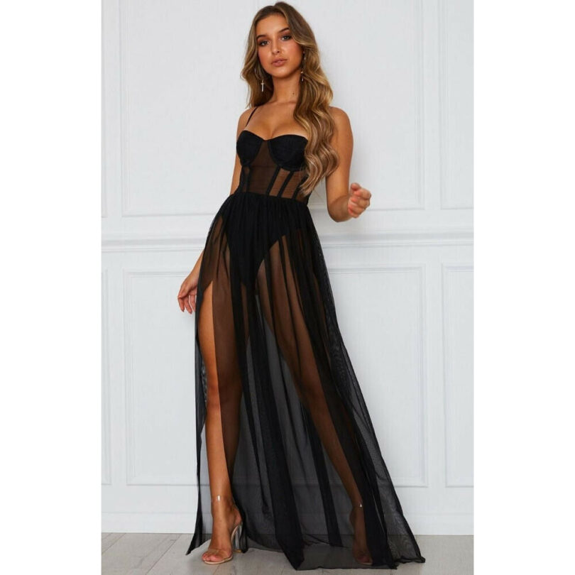 Bohemian Vintage Sheer Long Dresses Summer Beach Party Party Long Dresses - Image 15