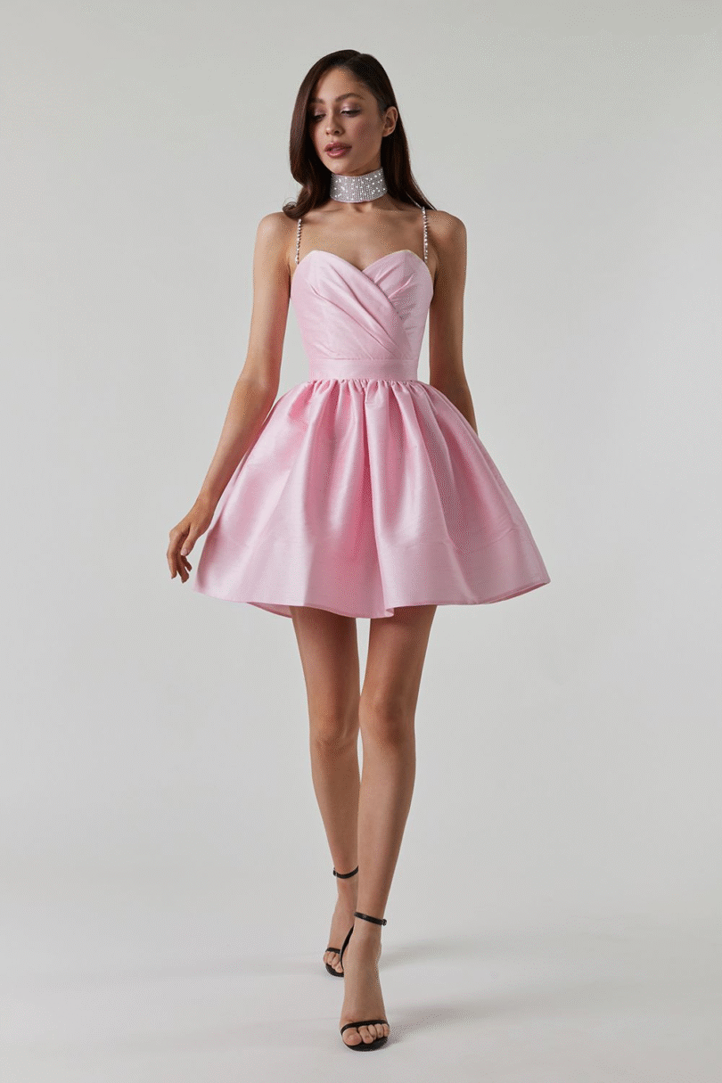 Pleated strapless evening gown - Image 4